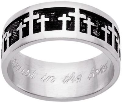 Sterling Silver Multi Cross Band
