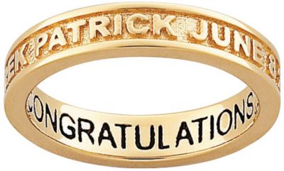 18K Gold Over Silver Slim Message Band