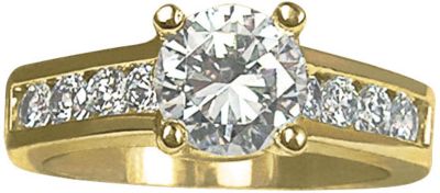 24K Gold Over Silver CZ Personalized Ring