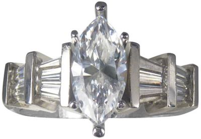 Sterling Silver CZ Personalized Engagement Ring