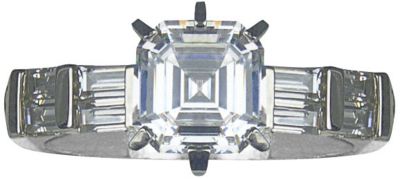 Sterling Silver CZ Personalized Engagement Ring