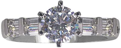 Sterling Silver CZ Personalized Engagement Ring