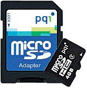 PQI 4GB microSDHC with SD Adapter