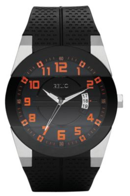 Relic Mens Black & Orange Jake Watch