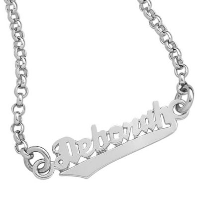 Sterling Silver Script Name Ankle Bracelet