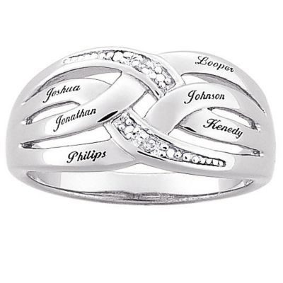 Sterling Silver Family Woven Band
