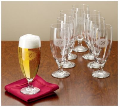Monogrammed Pilsners Set of 8
