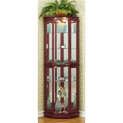 Corner Curio in Cherry 5 Sided