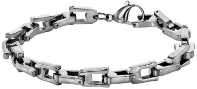 Men's Stainless Steel Stirrup Link Jewelry Set