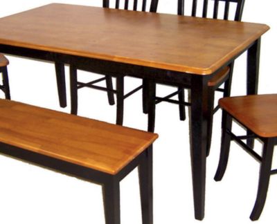 6pc Black/Oak Shaker Dining Set