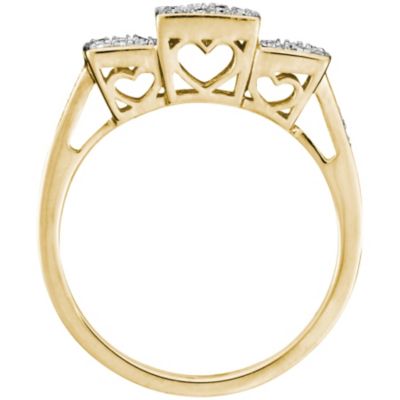 10K Gold 1/4 ct tw Diamond Square Band
