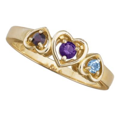 18K Gold over Silver Daughter Birthstone Ring