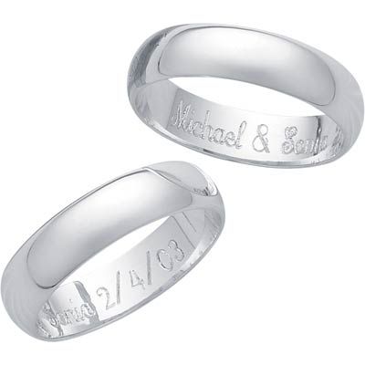Platinum Plated Sterling Silver Message Band