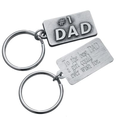 Engraved #1 Dad Key Chain