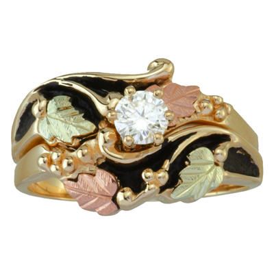 Black Hills Gold Antiqued Bridal Set
