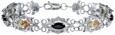 Black Hills Gold Sterling Silver Onyx Bracelet