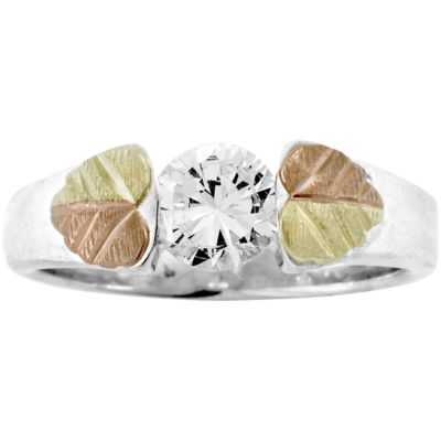 Black Hils Gold Sterling Silver CZ Ring