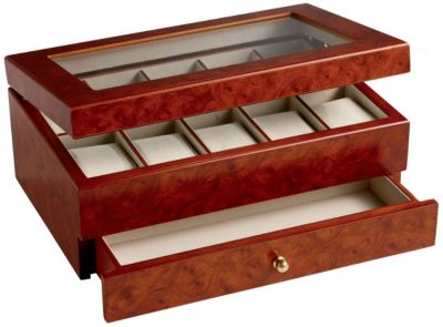 "Peyton" Burlwood Oak finish Watch Case