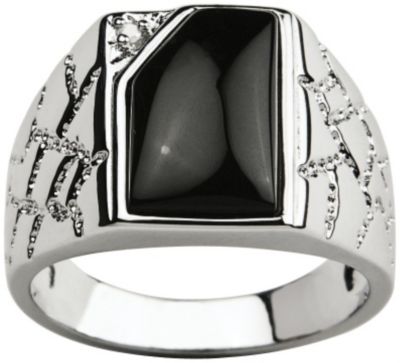 Men's Sterling Silver Black Onyx Ring