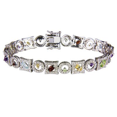 Sterling Silver Multi Stone Bracelet