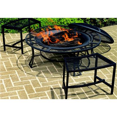 CobraCo Steel Mesh Rim Fire Pit & Benches