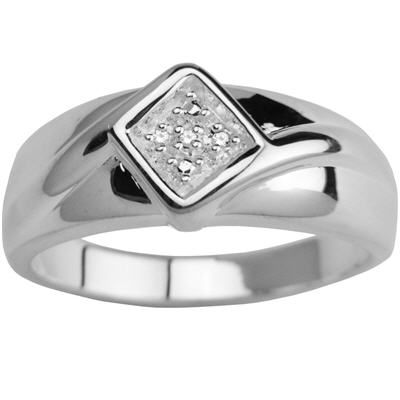 Men's Sterling Silver Diamond Accent Ring