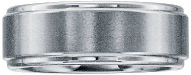 Chisel Tungsten Brushed & Polished Band 8mm