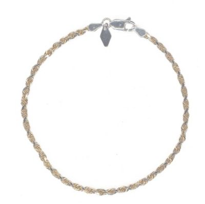 Oro Magnifico&trade; 14K Gold & Silver Bracelet 8"