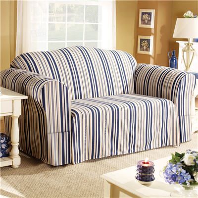 Indigo Stripe Furniture Covers