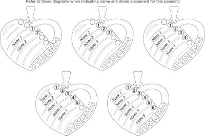 Silvertone Family Heart Pendant