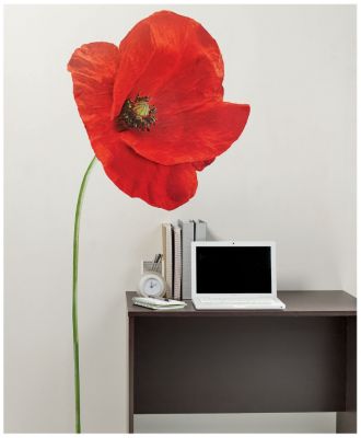 Red Poppy Wall Applique