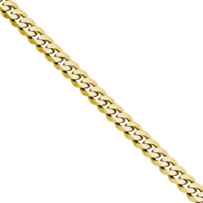 14K Yellow Gold Concave 4mm Curb Chains