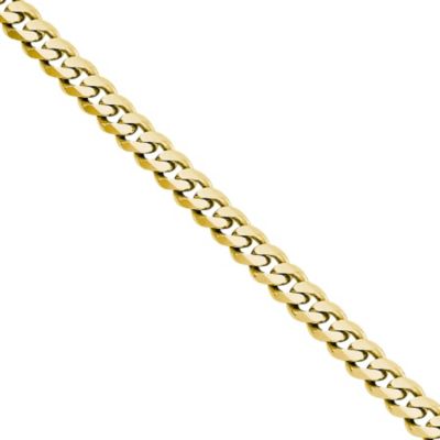 14K Yellow Gold Concave 4mm Curb Chains