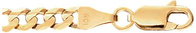 14K Yellow Gold Concave 4mm Curb Chains