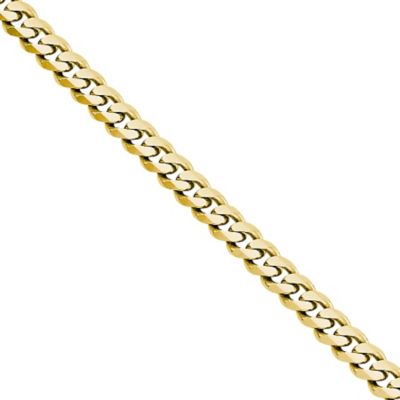 14K Yellow Gold Concave 4mm Curb Chains