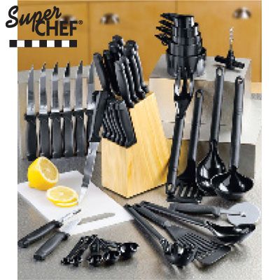 Super Chef 44-pc. Juego de cuchillos y accesorios de cocina