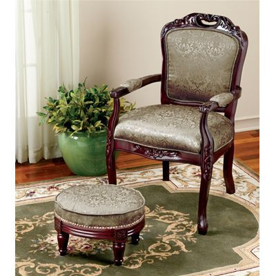 Pair SageGrn Carved ArmChairs