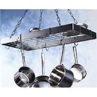 Black and Chrome Rectangle Pot Rack