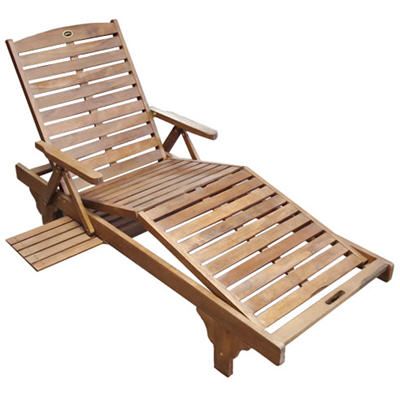 Jordan Mfg. Rio Wooden Chaise Lounge w/Side Tray