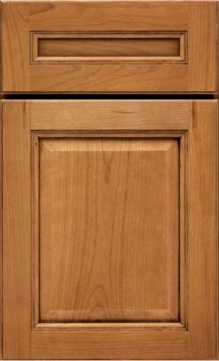 Cherry Raised Panel Square with 5-Piece Drawer Front