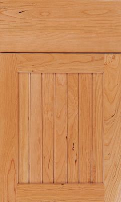Cherry Recessed Panel Square with Slab Drawer Front