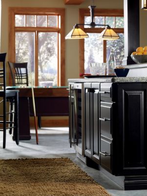 Cabbot Maple Whiskey Black Glaze and Plaza Maple Heirloom Black Paint Other Cabinets