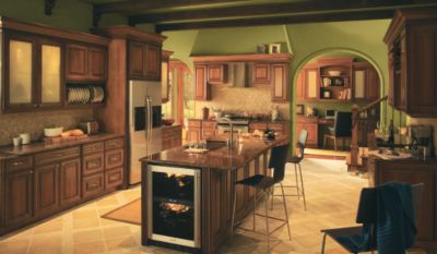 Camden Cherry Whiskey Black Glaze Kitchen Cabinets
