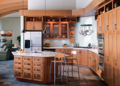 Cottage Cherry Light Kitchen Cabinets