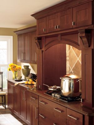 Eden Rustic Alder Sangria Kitchen Cabinets