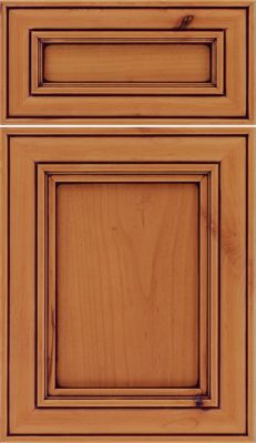 Rustic Alder Recessed Panel Square with 5-Piece Drawer Front
