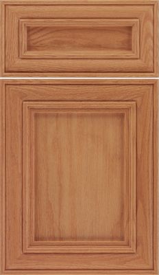 Oak Recessed Panel Square with 5-Piece Drawer Front