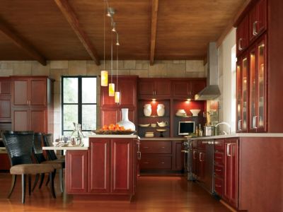 Gibson Cherry Cranberry Kitchen Cabinets