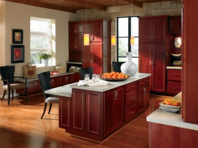 Gibson Cherry Cranberry Kitchen Cabinets