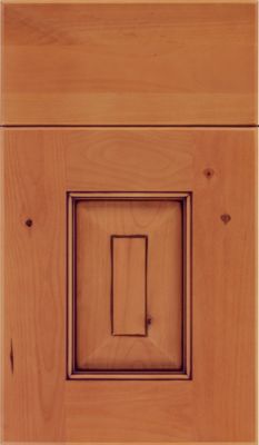 Rustic Alder Raised Panel Square with Slab Drawer Front